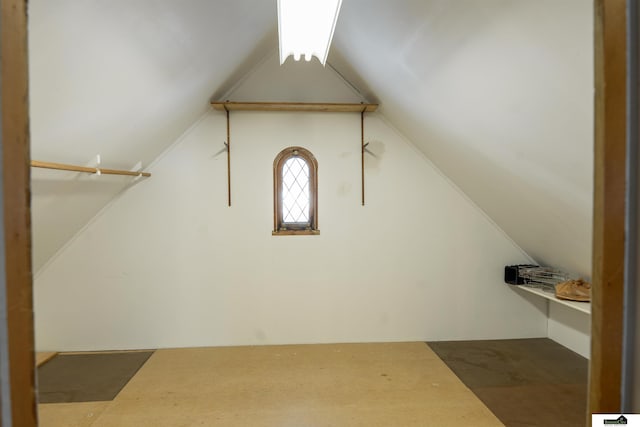 spacious closet with vaulted ceiling