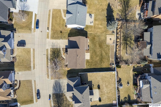 bird's eye view featuring a residential view