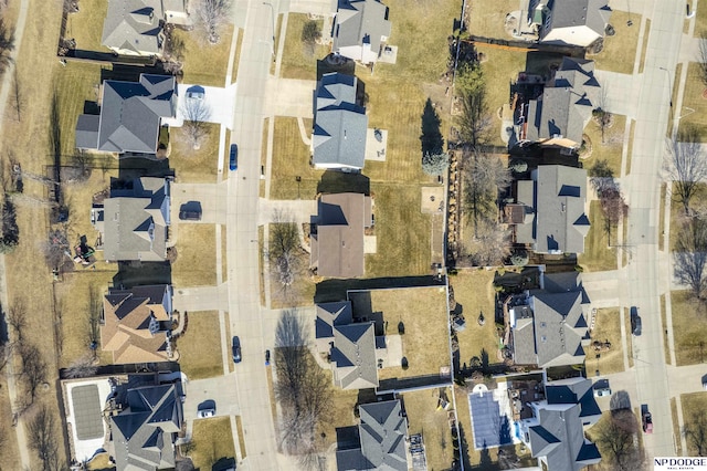 bird's eye view featuring a residential view