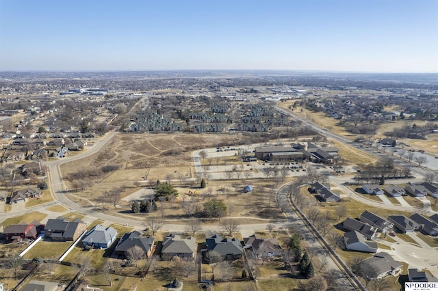 drone / aerial view with a residential view