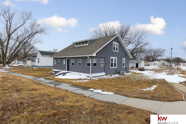 view of front of home with central AC unit