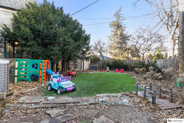 view of yard with fence