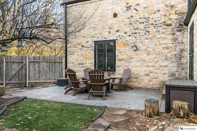 view of patio / terrace with fence