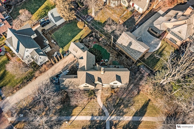 aerial view featuring a residential view