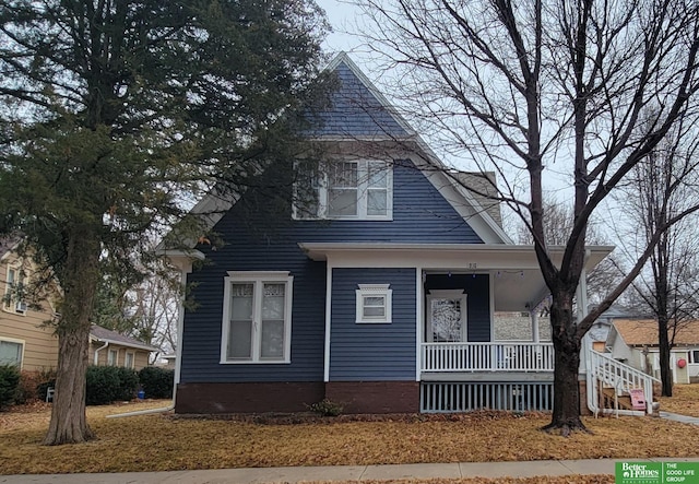 view of front of home with a porch