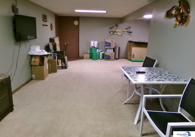 game room featuring carpet flooring