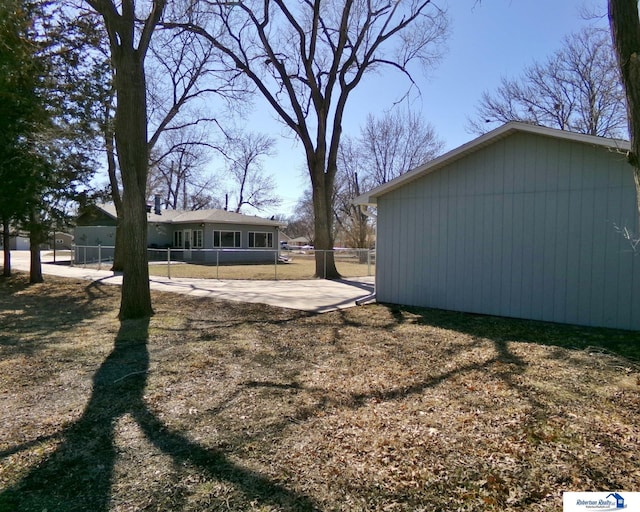 view of yard with fence