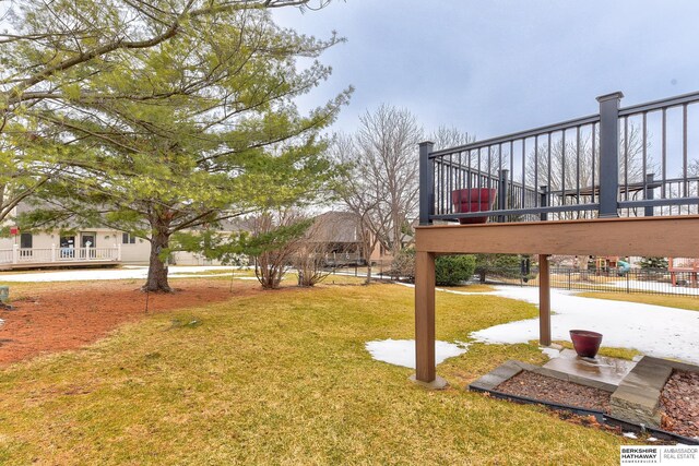 view of yard with fence