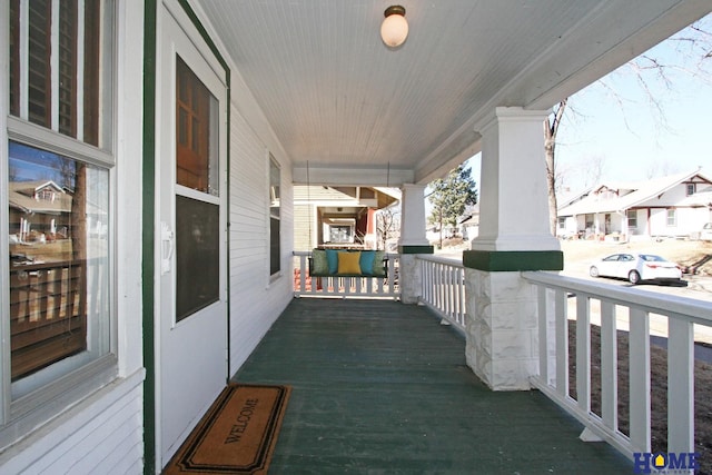 view of patio featuring covered porch