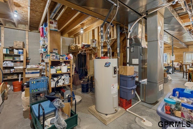 utility room featuring electric water heater