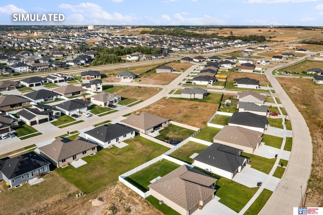 aerial view with a residential view