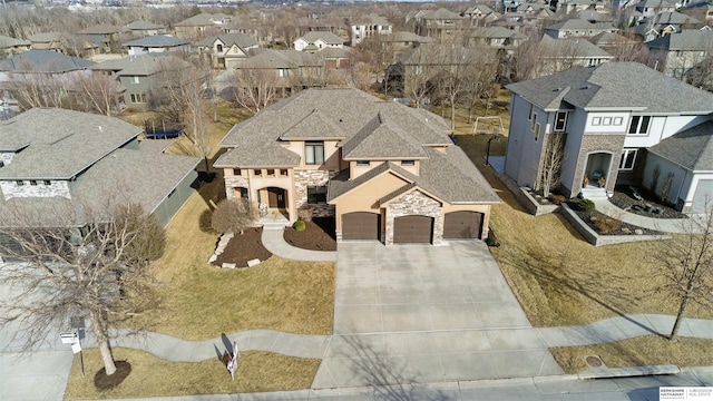 drone / aerial view featuring a residential view