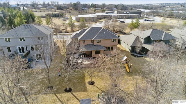 aerial view with a residential view