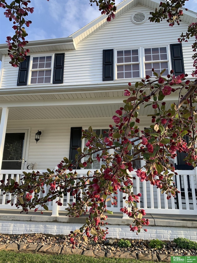 exterior space with covered porch