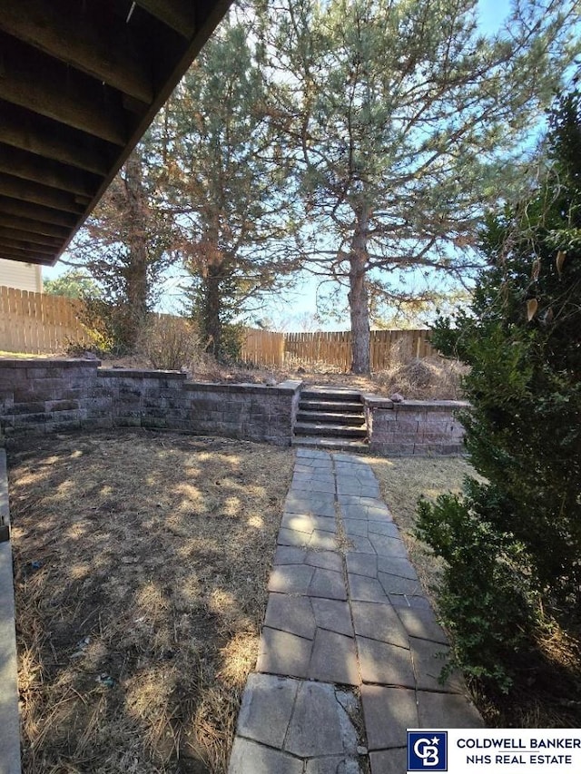 view of yard with fence