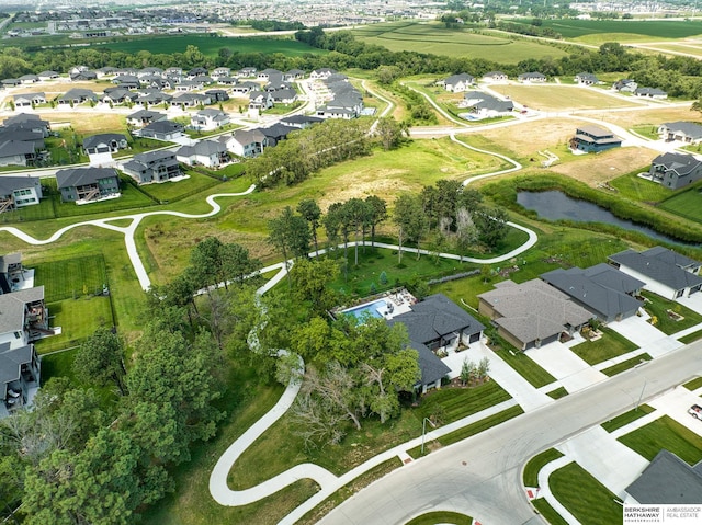 aerial view featuring a residential view