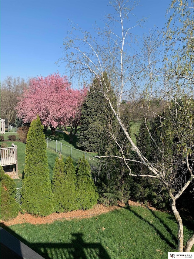 view of yard with fence