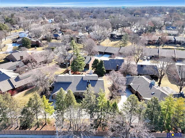 birds eye view of property with a residential view