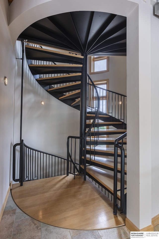 stairs with baseboards