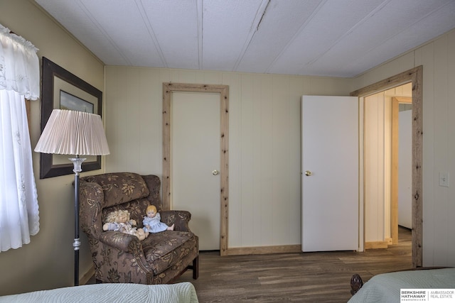 living area with wood finished floors