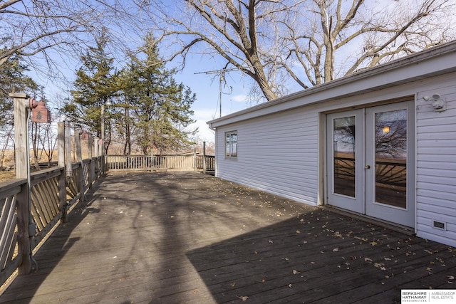 deck featuring french doors