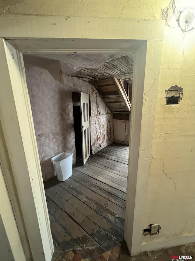 hall featuring wood-type flooring