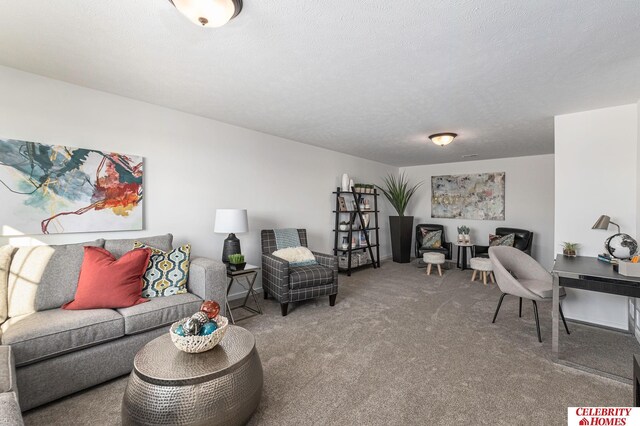 8238 N 175th St, Bennington, NE 68007 - living room with carpet flooring and a textured ceiling