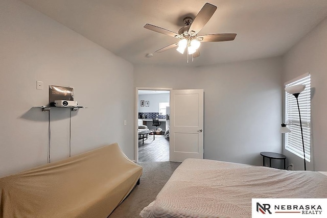 bedroom featuring a ceiling fan