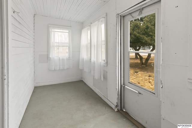 interior space with concrete floors