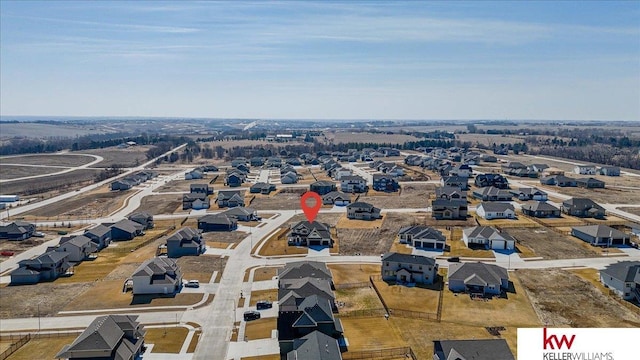 bird's eye view with a residential view