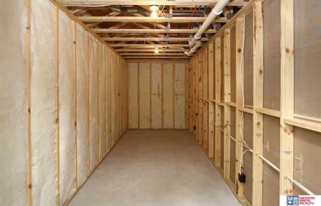 view of unfinished basement