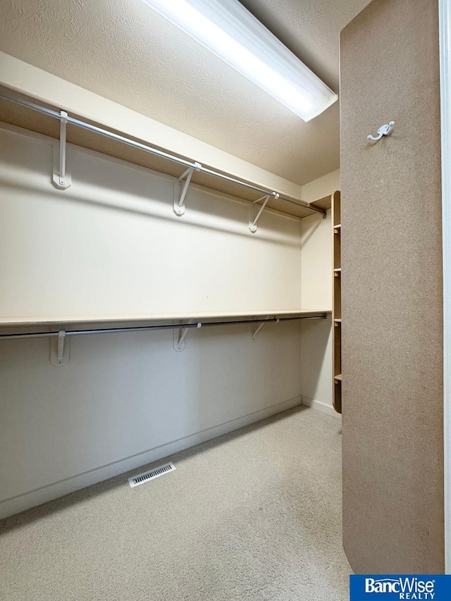 spacious closet with visible vents