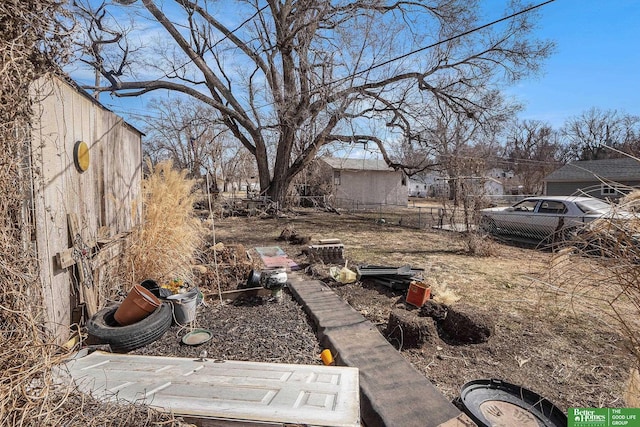 view of yard featuring fence