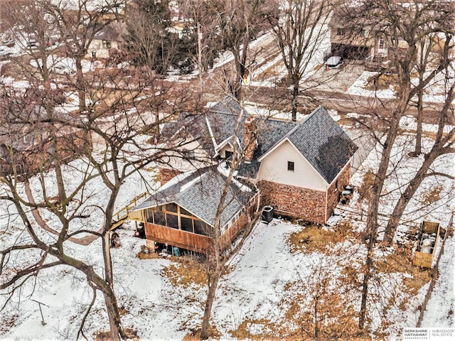 view of snowy aerial view