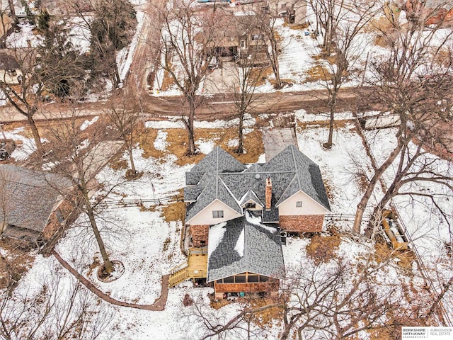 view of snowy aerial view