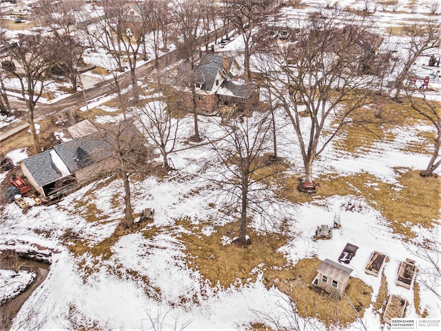 view of snowy aerial view