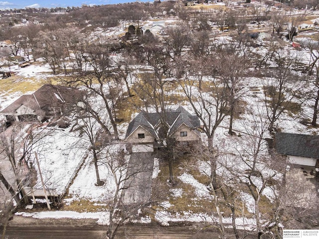 view of snowy aerial view