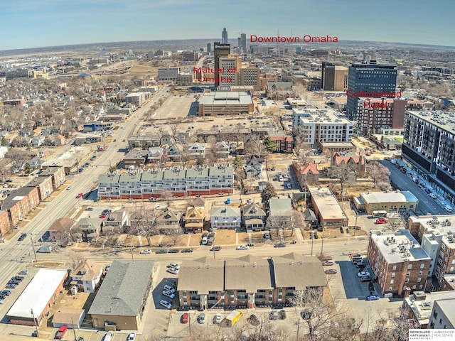 drone / aerial view featuring a view of city