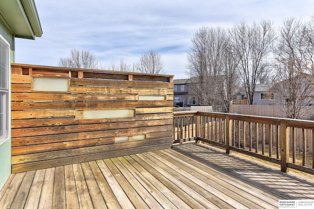 deck featuring fence