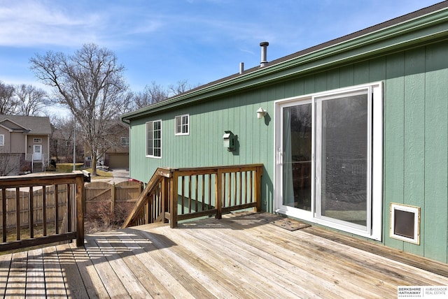 deck featuring fence