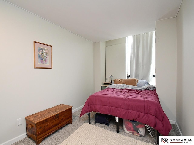 bedroom featuring baseboards and carpet floors