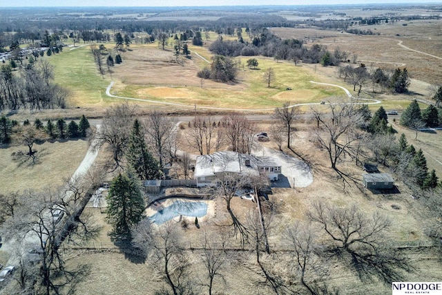 drone / aerial view featuring a rural view