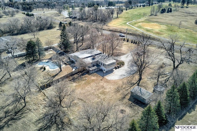 aerial view with a rural view