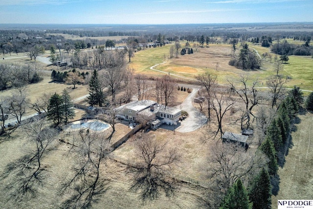 drone / aerial view featuring a rural view