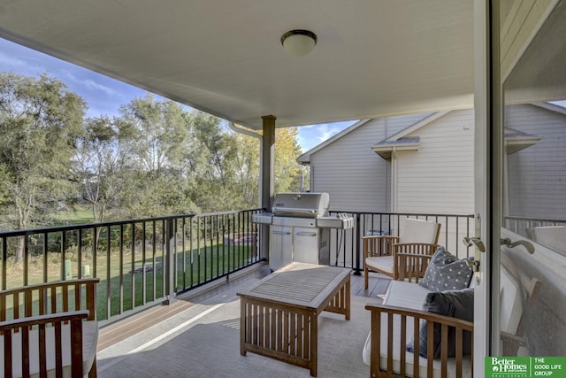 balcony with a grill