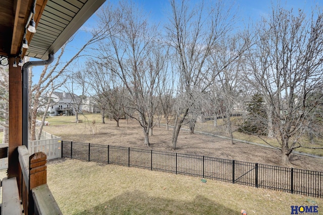 view of yard featuring fence