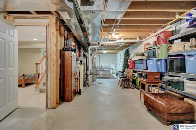 unfinished basement with stairs