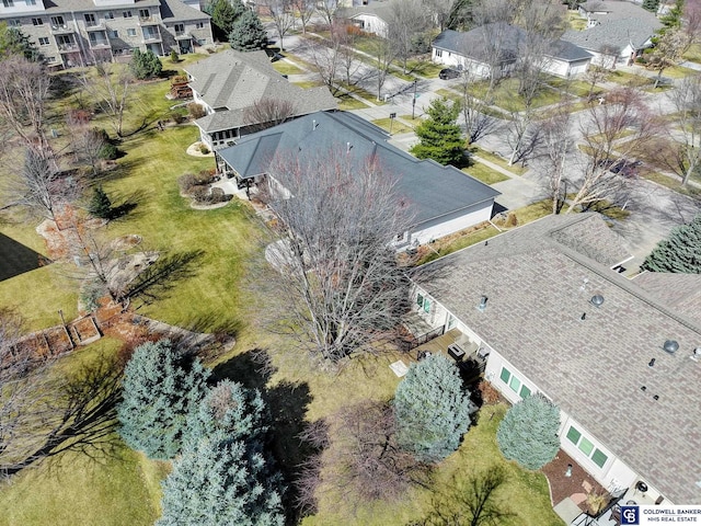 bird's eye view with a residential view