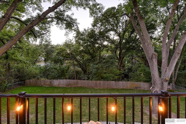 view of yard featuring a fenced backyard