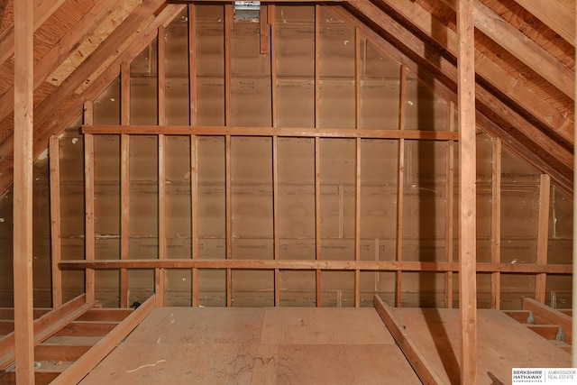 view of unfinished attic